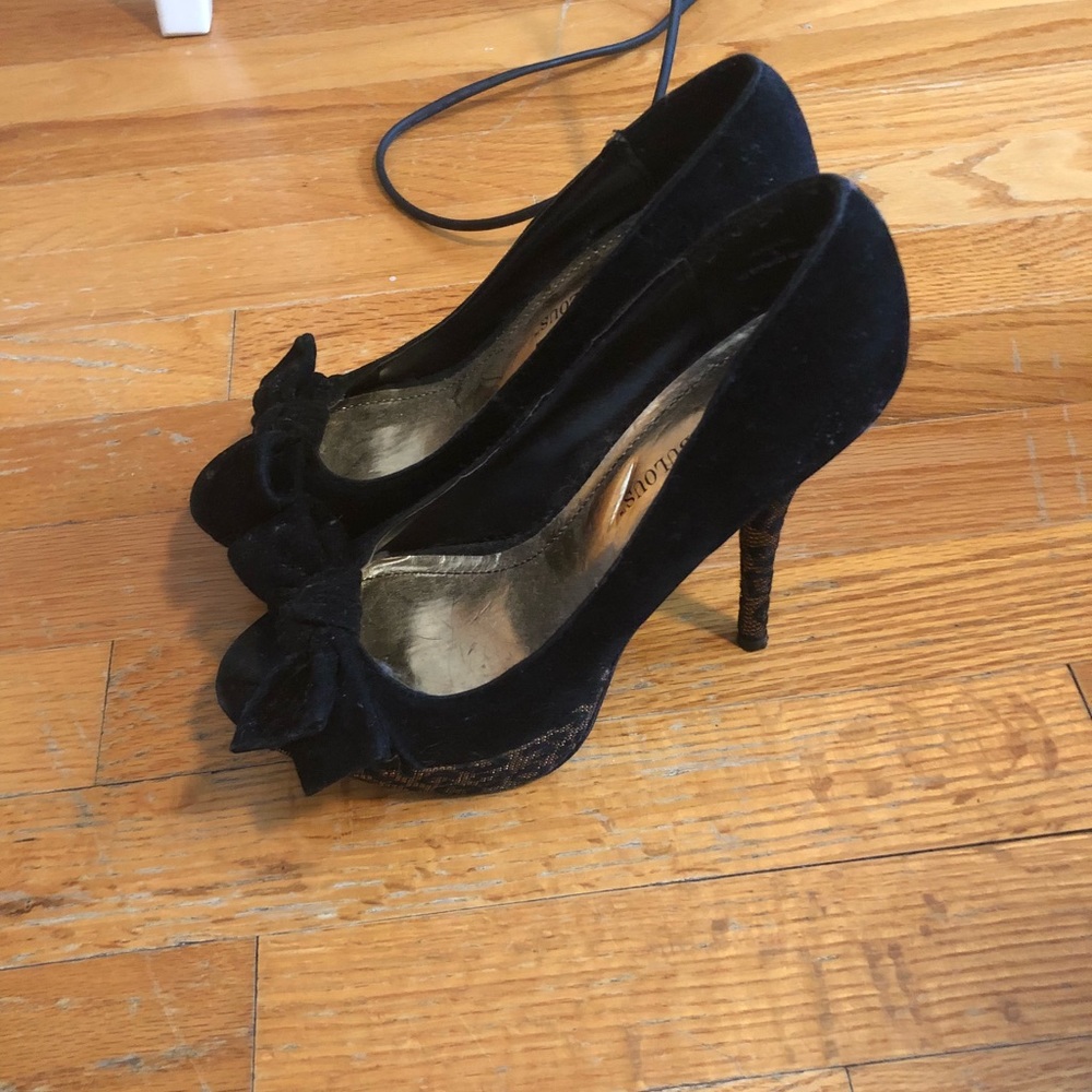 Just Fab Cheetah Velvet High Heels Size 6